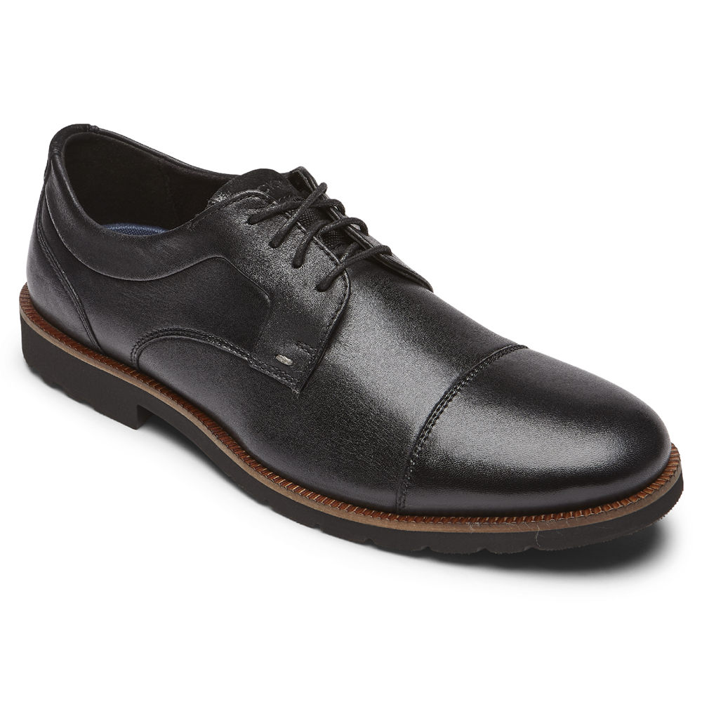 Rockport Mens Sharp & Ready 2 Cap Toe - Oxfords Black - JQH278631